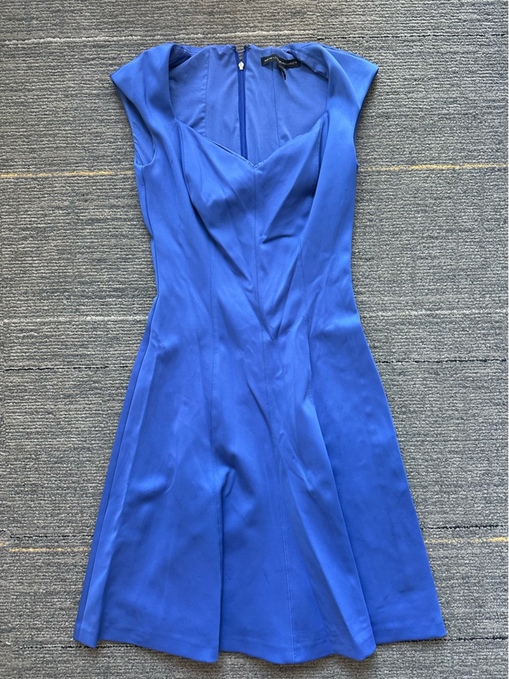 White House Black Market Cobalt One-Shoulder Fit-and-Flare Dress
